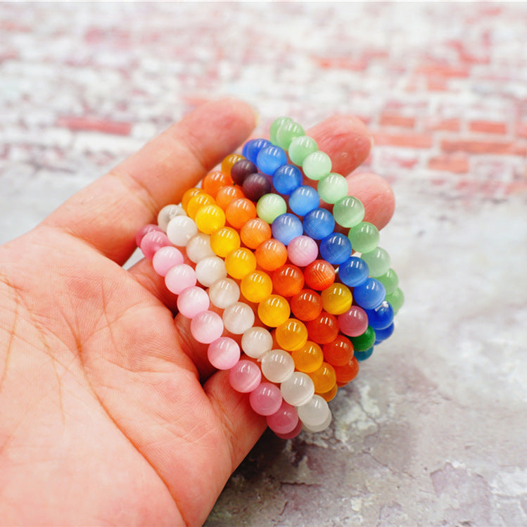 Wholesale Colorful Artificial Cat's Eye Stone Bracelet